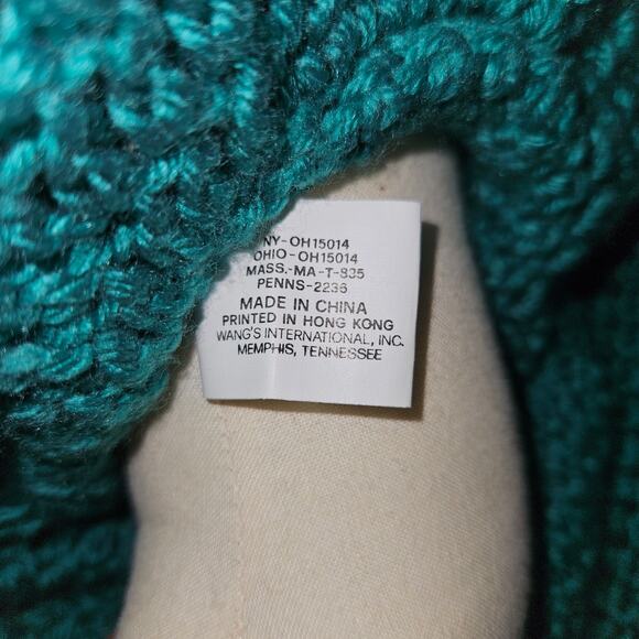 Wang’s International 1991 Porcelain Doll in Handmade Green & Cream Crochet Dress - Picture 8 of 8